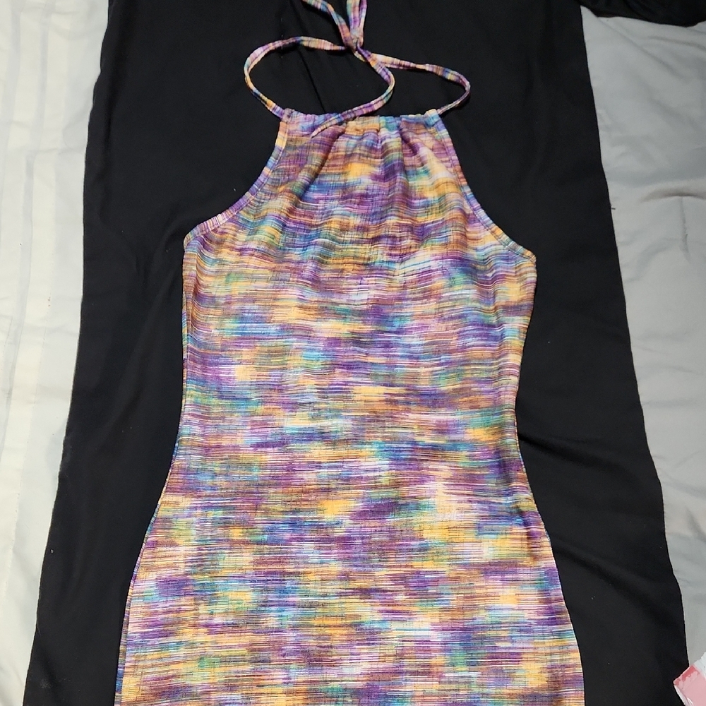 SHEIN Multicolor Halter Swim Coverup